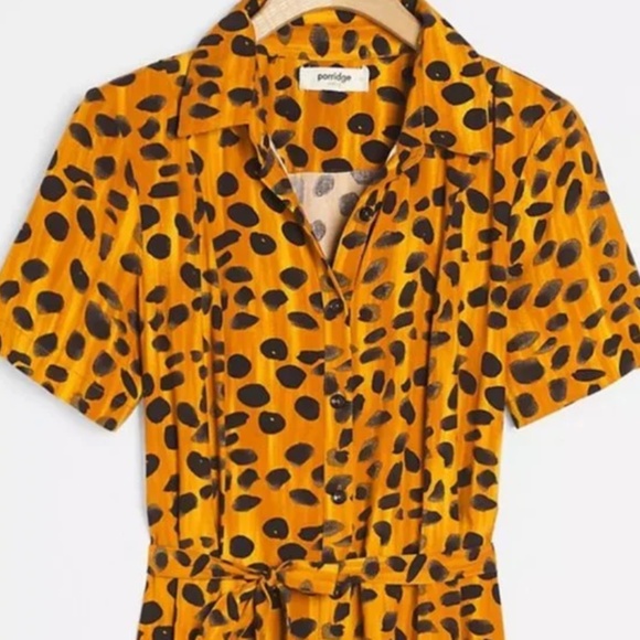 Vianne Maxi Shirtdress Cheetah Leopard Animal Cat Print Art Cottage Maxi Dress - Picture 2 of 9